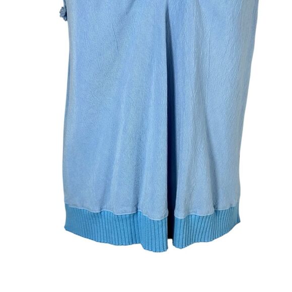 Maven West Santorine Blue Knit V Neck Raw Hem Tank Top - Picture 2 of 5